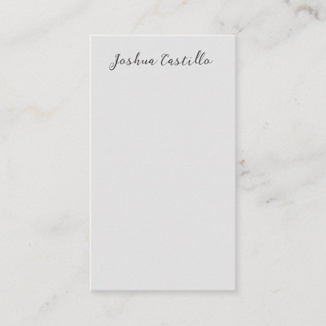 Tarjeta De Recepción Caligrafía Simple Gris Nombre Profesional (Anverso)