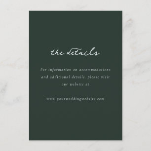Tarjeta De Recepción Caligrafía Verde Elegante