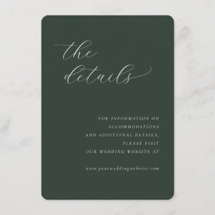 Tarjeta De Recepción Caligrafía Verde Elegante