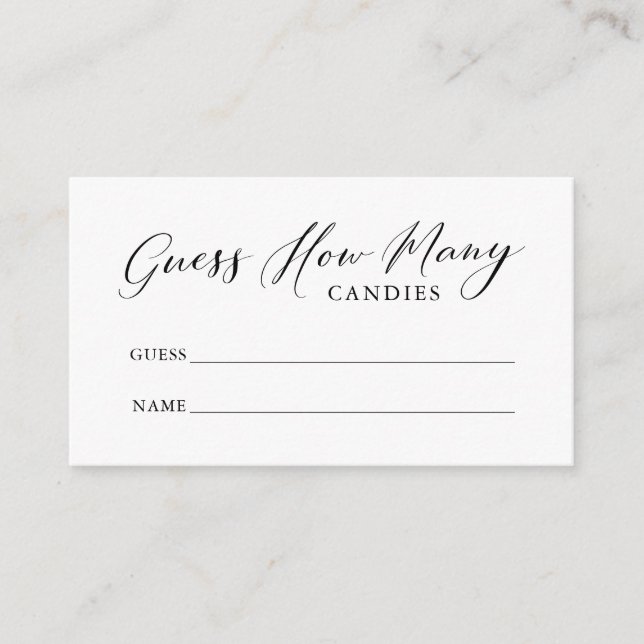 Tarjeta De Recepción Calligrafía simple adivina cuántos cangrejos (Anverso)