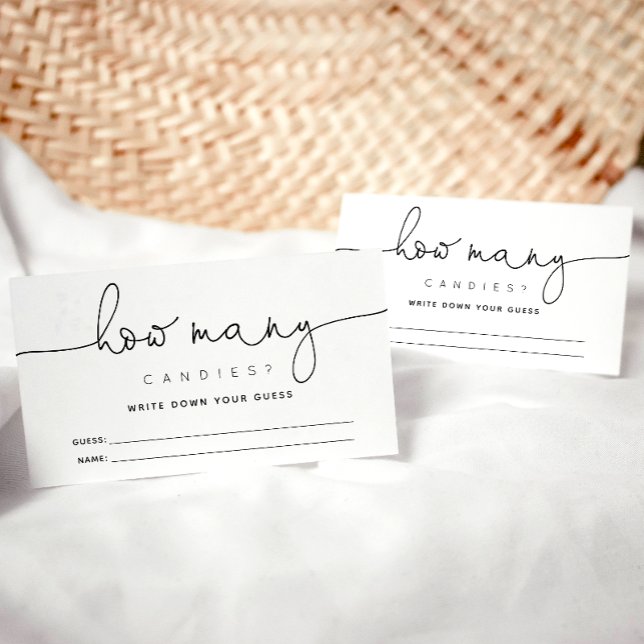 Tarjeta De Recepción Calligrafía simple adivina cuántos cangrejos (Subido por el creador)