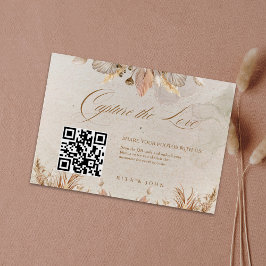 Tarjeta De Recepción Calligraphy Fall Boho Captura el código QR del amo