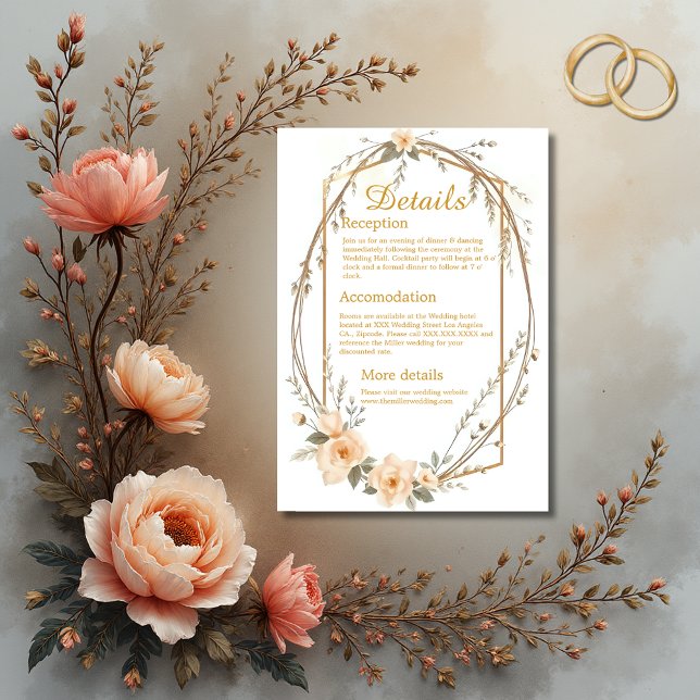 Tarjeta De Recepción Calurosa corona de flores botánicas de otoño (Subido por el creador)