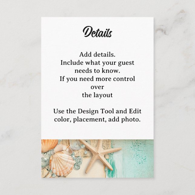 Tarjeta De Recepción Camaradas de bodas de playa 2 (Reverso)