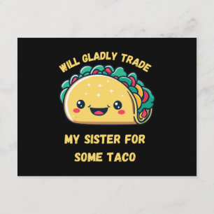 Tarjeta De Recepción Cambiaré a mi hermana por tacos