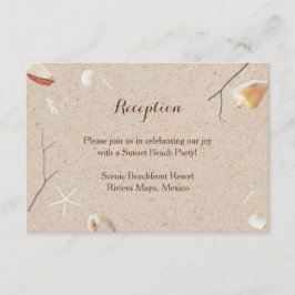 Tarjeta De Recepción Caminatas y Starfish en la Boda de la Playa Insert