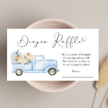 Camión azul calabaza niño niño ducha pañal Raffle