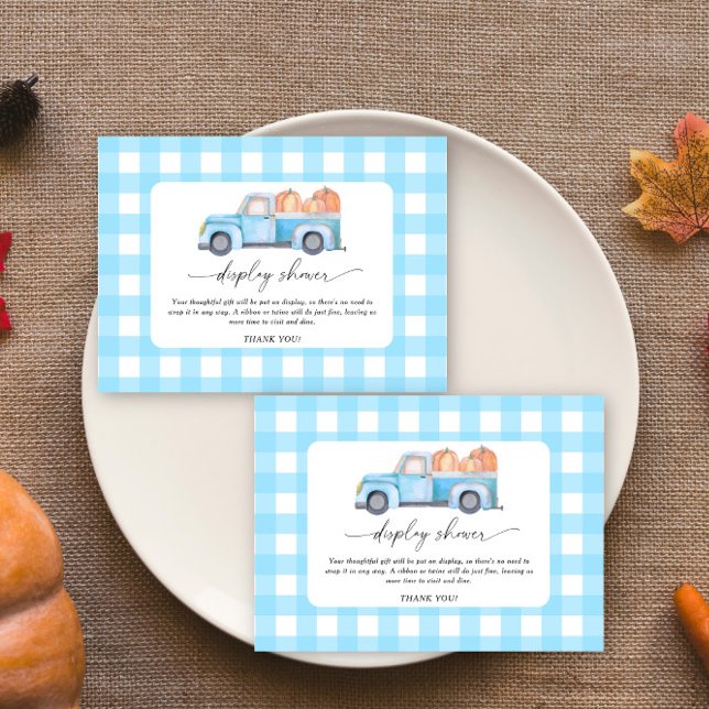 Tarjeta De Recepción Camión azul de calabaza acuarela - ducha de pantal (Subido por el creador)