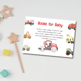 Tarjeta De Recepción Camión de bebé en construcción, baby ducha Book