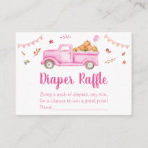Camión de calabaza rosa Baby Shower Diaper Raffle
