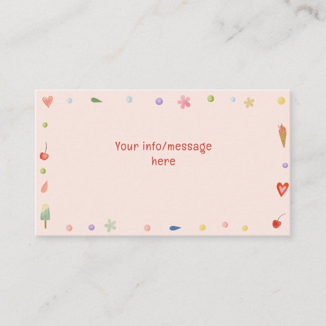 Tarjeta De Recepción Camión de helados Casuales de divertidos niños cum (Anverso)