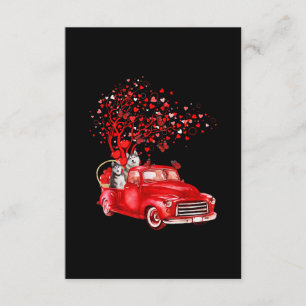 Tarjeta De Recepción Camión Rojo Husky Riding  Corazón de mariposa de S