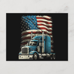Tarjeta De Recepción Camionero bandera estadounidense para camionero pa