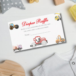 Tarjeta De Recepción Camiones bebé en construcción ducha de bebé Diaper