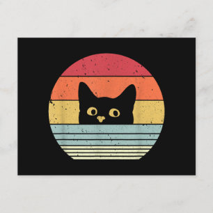 Tarjeta De Recepción Camiseta de gato. Estilo retro