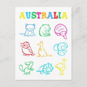 Tarjeta De Recepción Camiseta de niño pequeño del día de Australia Anim