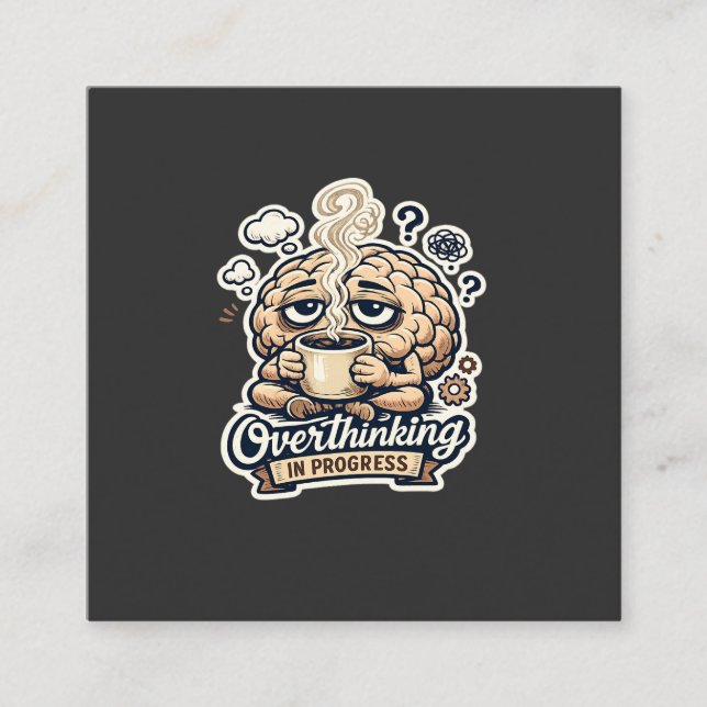 Tarjeta De Recepción Camiseta Divertida Pensando en Exceso en Progreso  (Anverso)