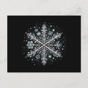 Tarjeta De Recepción Camisetas retro de copo de nieve para mujeres