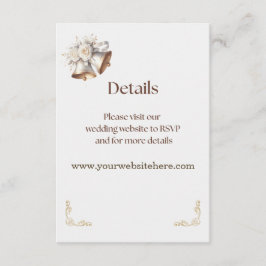 Tarjeta De Recepción Campanas Blancas y Doradas Enclosure de Boda
