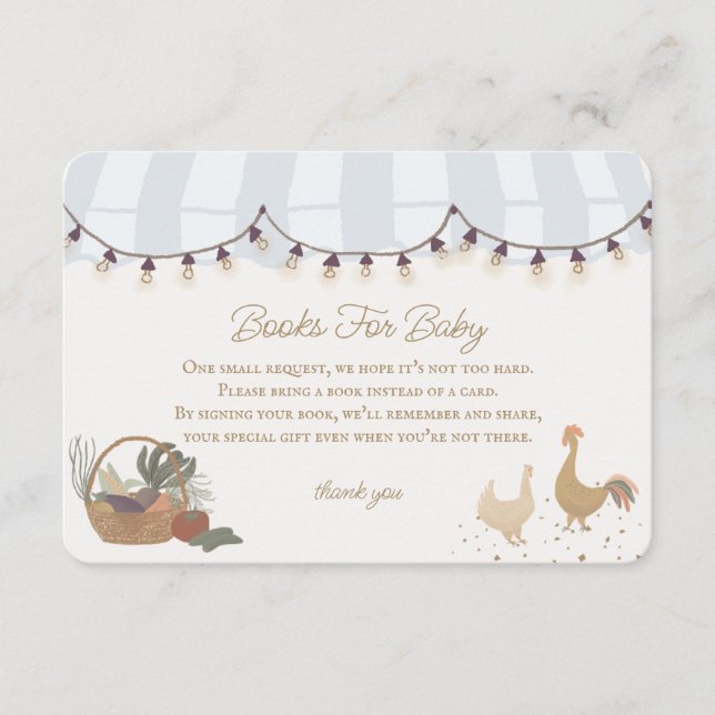 Tarjeta De Recepción Campesinos azules en el mercado de libros agrícola (Anverso)