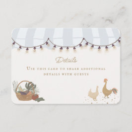 Tarjeta De Recepción Campesinos Azules Granja Fresca Detalles Insertar