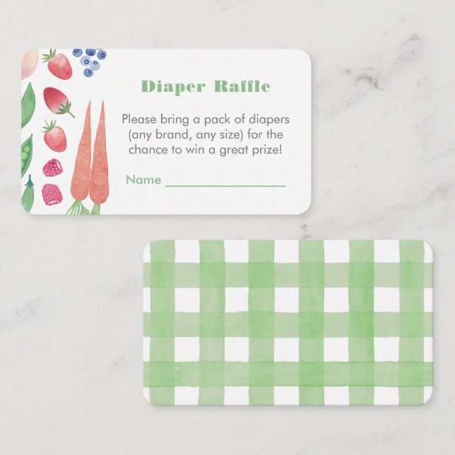 Tarjeta De Recepción Campesinos comercializan Baby Shower verde Diaper  (Anverso / Reverso)