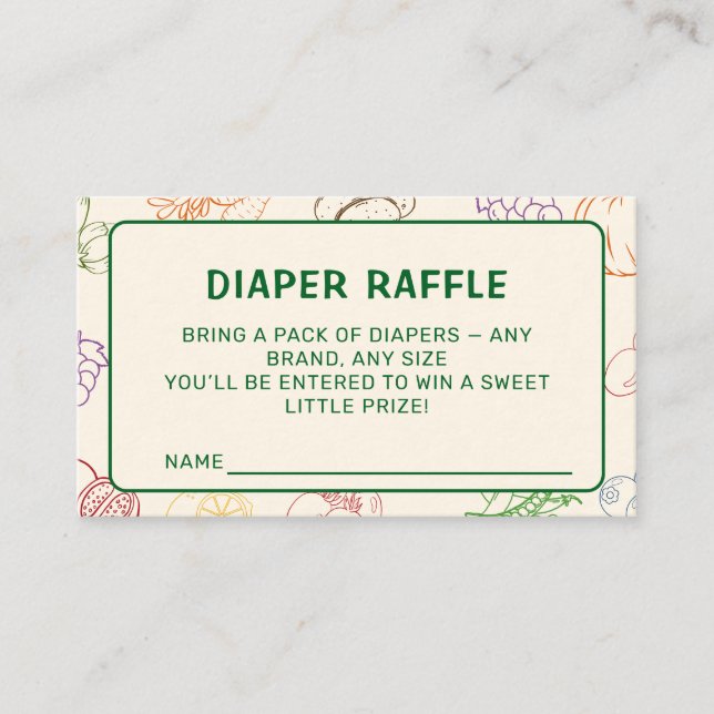 Tarjeta De Recepción Campesinos Comercializan Raffle De Diaper Cultivad (Anverso)