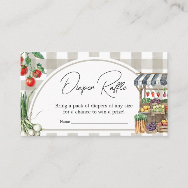 Tarjeta De Recepción Campesinos Comercializan Raffle De Diaper Cultivad (Anverso)