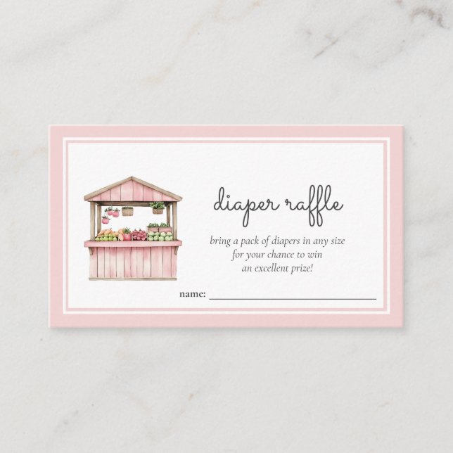 Tarjeta De Recepción Campesinos de Diaper Raffle mercado de ducha para  (Anverso)