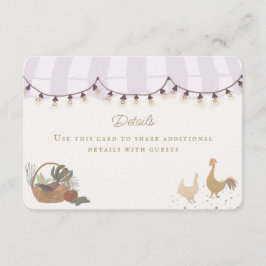 Tarjeta De Recepción Campesinos rosados en el mercado de la granja Deta