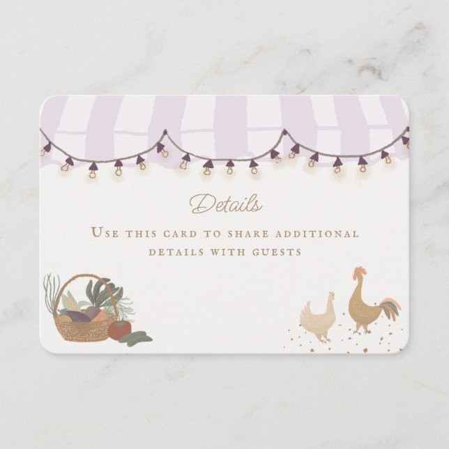 Tarjeta De Recepción Campesinos rosados en el mercado de la granja Deta (Anverso)