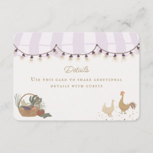 Tarjeta De Recepción Campesinos rosados en el mercado de la granja Deta