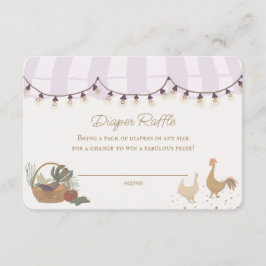 Tarjeta De Recepción Campesinos rosados Mercado de la granja Diaper Raf