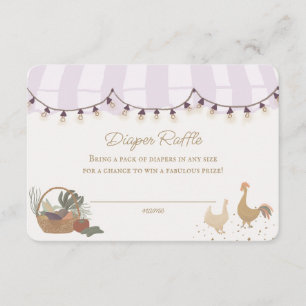 Tarjeta De Recepción Campesinos rosados Mercado de la granja Diaper Raf