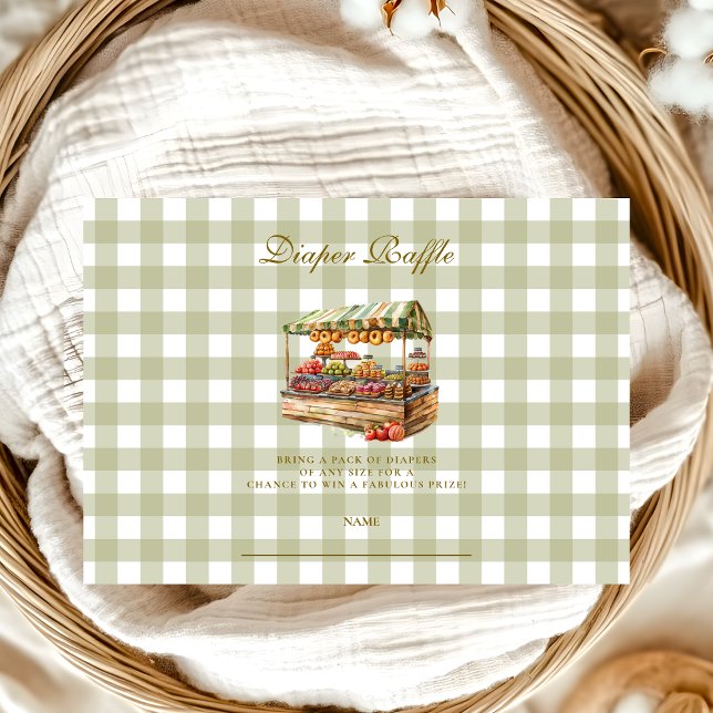 Tarjeta De Recepción Campesinos verdes comercializan Baby Shower Diappe (Subido por el creador)