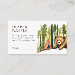 Tarjeta De Recepción Camping Forest Baby Shower Diaper Raffle