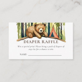 Tarjeta De Recepción Camping Forest Baby Shower Diaper Raffle