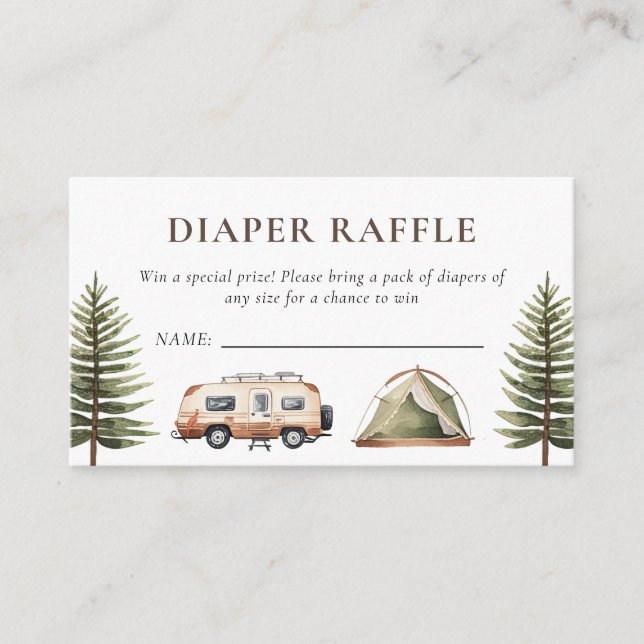 Tarjeta De Recepción Camping Forest Watercolor Baby Shower (Anverso)