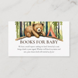 Tarjeta De Recepción Camping Forest Watercolor Baby Shower Books