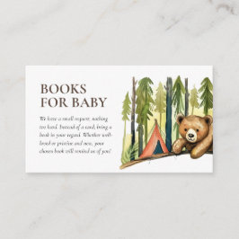 Tarjeta De Recepción Camping Forest Watercolor Baby Shower Books