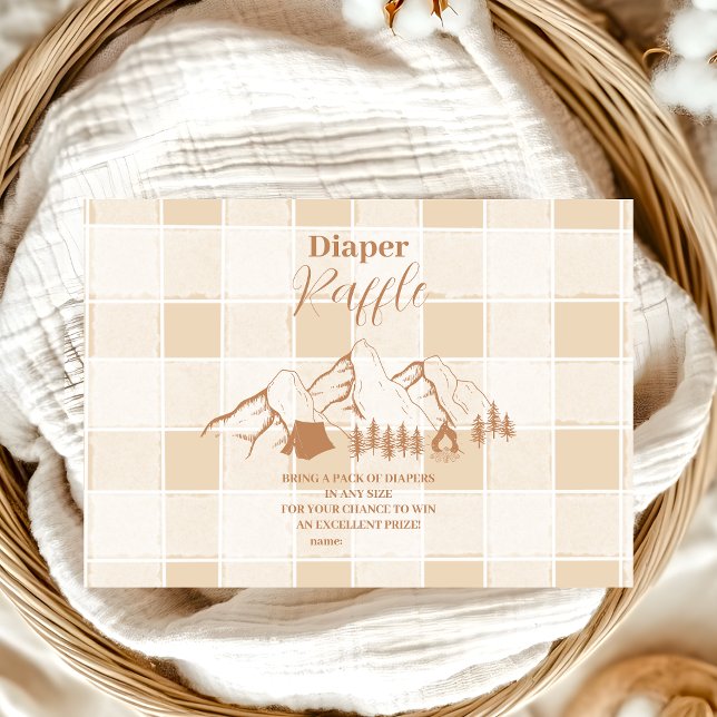 Tarjeta De Recepción Camping Neutral Baby Shower Diapper Raffle (Subido por el creador)