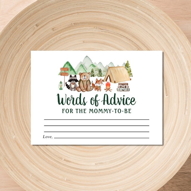Tarjeta De Recepción Camping Woodland Animals Consejos Baby Shower (Subido por el creador)