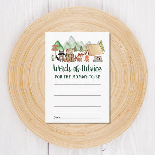 Tarjeta De Recepción Camping Woodland Animals Consejos Baby Shower