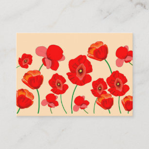 Tarjeta De Recepción Campo de la amapola roja