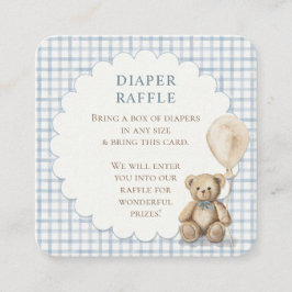 Tarjeta De Recepción Can Bearly Wait Teddy Bear Diapers Boy Baby Shower
