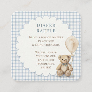 Tarjeta De Recepción Can Bearly Wait Teddy Bear Diapers Boy Baby Shower