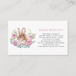 Tarjeta De Recepción Canales de color dulce Bunny Floral Wreath Book Re