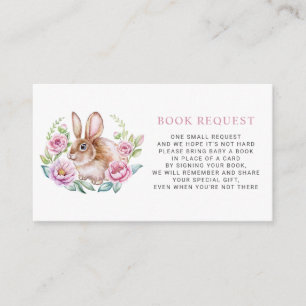 Tarjeta De Recepción Canales de color dulce Bunny Floral Wreath Book Re