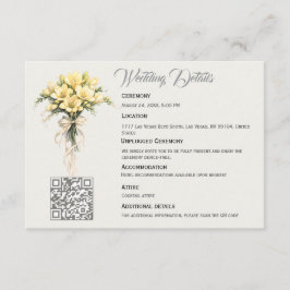 Tarjeta De Recepción Canary Yellow Romantic Freesia  Floral Wedding