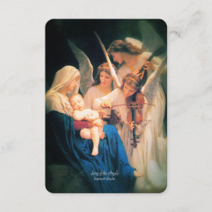 Tarjeta De Recepción Canción de ángeles con la oración de las madres